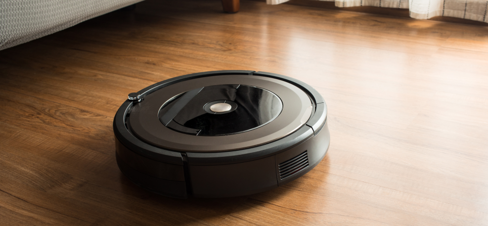 Cordless vacuum on hardwood floor